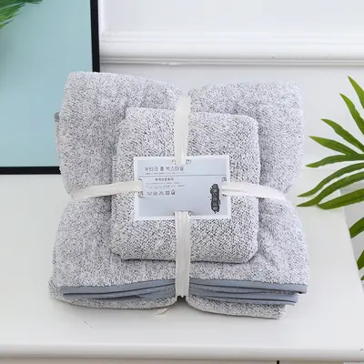 Yüksek yoğunluklu mercan havlu seti, bambu karbon fiber - 8