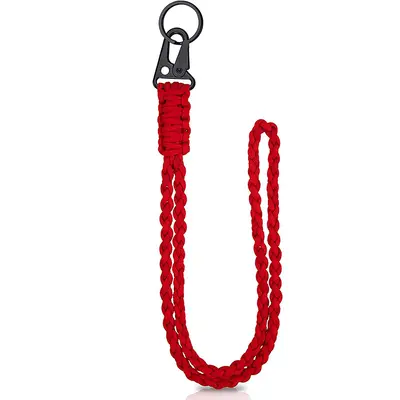 Heavy-Duty Braided Paracord Neck Lanyard Keychain for Outdoor Use - 10