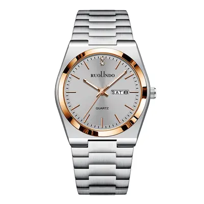 RUOLINDO neuer meistverkaufter Dualkalender-Quarz-Herrenuhr, hochwertige Großhandels-Edelstahl-Leucht-Herrenuhr - 13