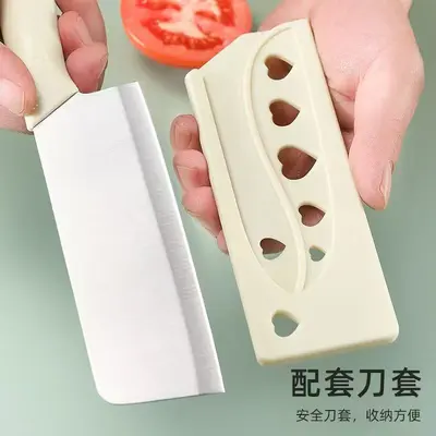 Mutfak bıçak seti meyve kesme tahtası et baltası 2 in 1 - 7