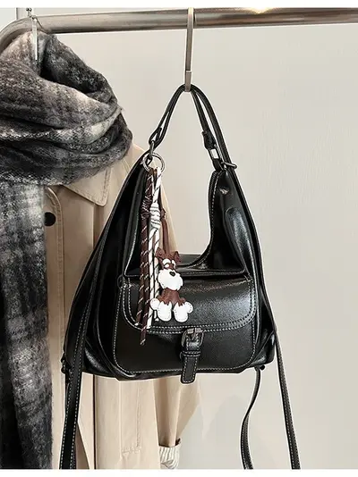 Maillard style backpack women 2025 new large capacity soft leather shoulder bag suburban multi-functional crossbody bag women's bag