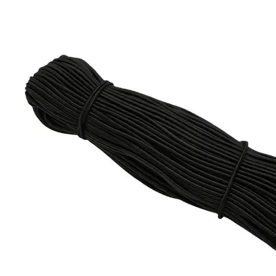 Round Elastic Rubber Band, High Elasticity, Black and White Latex - 6