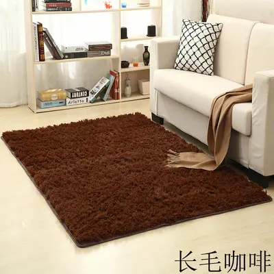 Washable Long Pile Silk-Look Carpet for Living Room, Custom Sizes Available - 7