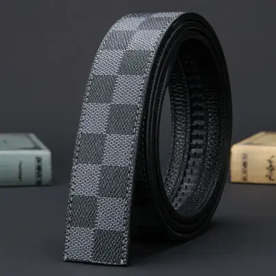 Buckle-free men's leather belt, genuine leather automatic buckle belt, headless first-layer cowhide pants belt, buckle-free, casual, simple and business