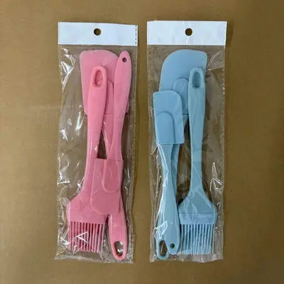 In Stock 3-Piece Silicone Scraper Set Spatula Oil Brush Set Heat-Resistant Cake Baking Tools Set