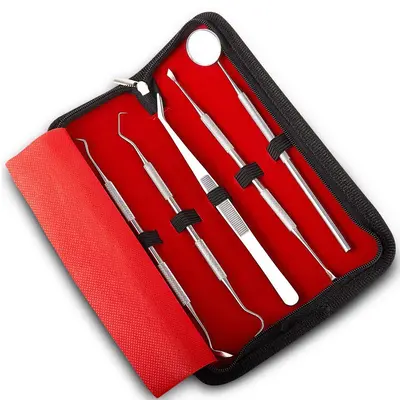 Diş hekimi aletleri seti, diş temizleme, tartar çıkarıcı - 6