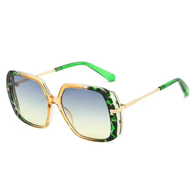 Unisex Large-Frame Sunglasses, Contrast Color Design - 9