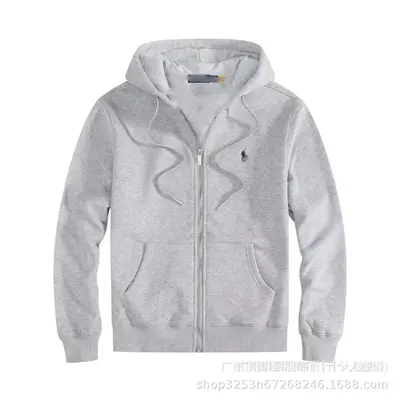 Export Neumodell LF Pony Reißverschluss Stickerei Strickjacke Freizeit Oversized Fleece Hoodie mit Kordelzug und Kapuze