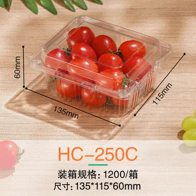 Einweg-Obst-Verpackungsbox mit Deckel, Frischgemüse-Kunststoffverpackungsbox, PET-Lebensmittelqualität, transparente Obstschnittbox - 7