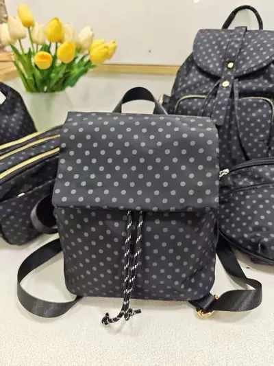 Waterproof Nylon Women's Bag, Polka Dot, Backpack and Crossbody - 2