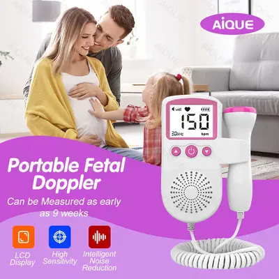 Home Handheld Doppler Fetal Heart Monitor, Fetal Movement Tracking