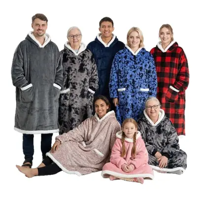 Tie-Dye Hooded Wearable Blanket, Sherpa, Flannel - 6