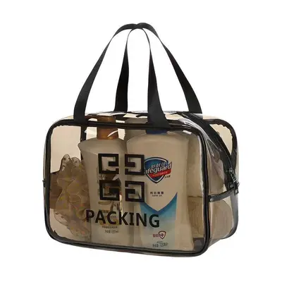 PVC transparente Kosmetiktasche Makeup-Tasche Reise tragbare Aufbewahrungstasche wasserdicht große Kapazität Handtasche Kosmetiktasche Aufbewahrungstasche - 12