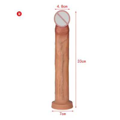 Yumuşak silikon penis, çift sertlikli, yetişkin ürünü