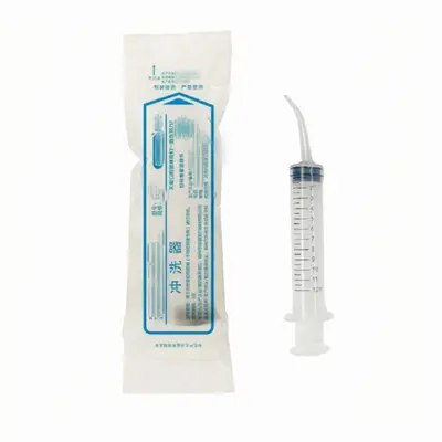12 ml Kavisli Kafa Irrigator Ev Taşınabilir Tek Kullanımlık Diş Şırınga Diş Temizleme Ağız Sulama Aracı - 11