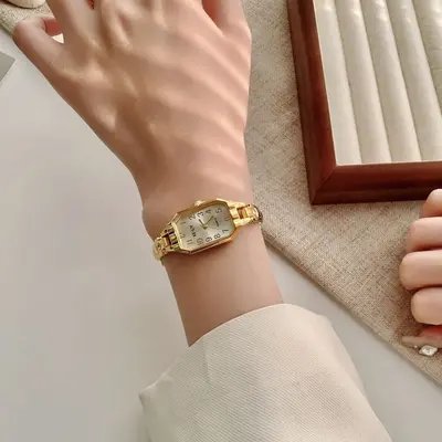 Goldene Quarzuhr für Damen Retro-Stil - 10