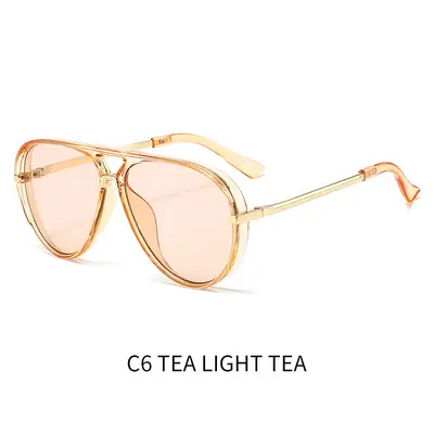 Oversized Frame Fashion Sunglasses with UV Protection - 11