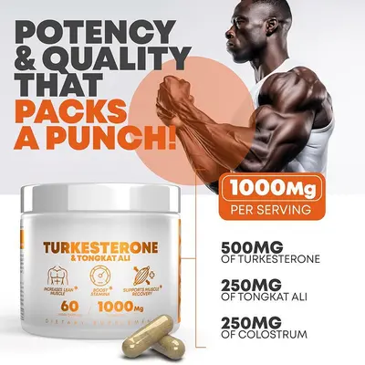 TK Amazon Bestseller Cross-Border Steroid-Free Tongkat Ali Capsules with TURKESTERONE & TONGKAT ALI - 5