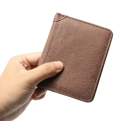 Men's Genuine Leather Wallet, Crazy Horse Leather, Multi-Card Slots - 11
