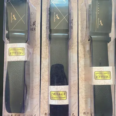 Playboy boxed display leather belt wholesale men's automatic buckle belt plastic box belt street stall business belt for men