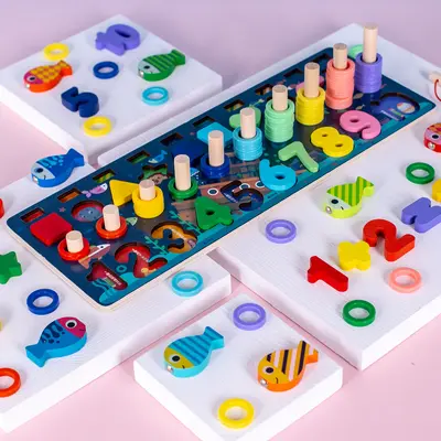 Dinosaur Wooden Logic Puzzle, Early Education Building Blocks for Ages 1-2 - 9