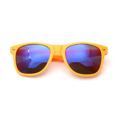 Monochrome Stud Sunglasses with Printed Logo, Blue Mirror Lens - 6