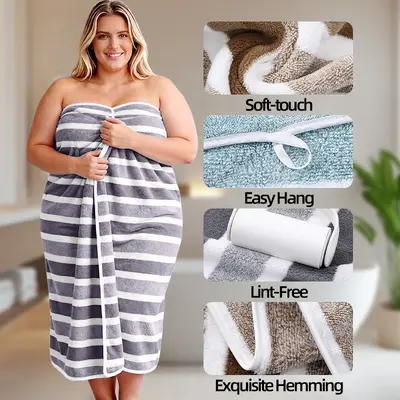 6er XXL Badetuch-Set mit breiten Streifen, 90x180 cm + 5 Handtücher