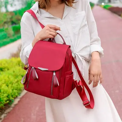 Korean-Japanese Style Casual Minimalist Nylon Women's Backpack - 6