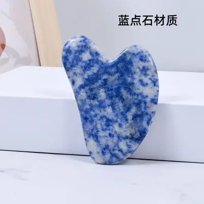 Natural jade rose quartz scraping board facial massage tool meridian pull rod heart-shaped scraping board factory - 10
