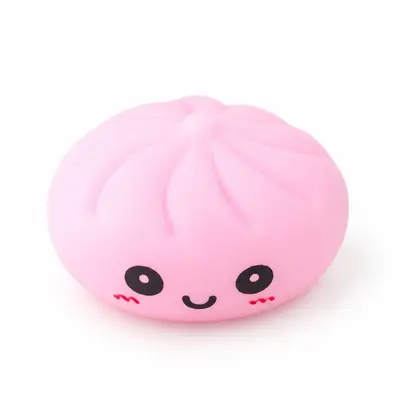 TPR Mini Bun Squeeze Stress Toy, Christmas Blind Box in Steamer Basket