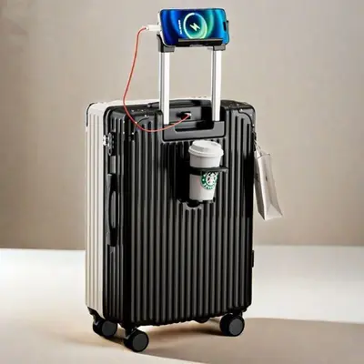 Student Suitcase with Combination Lock, Large Capacity, Universal Wheels - 2
