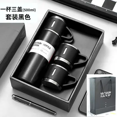 304 Stainless Steel Insulated Cup, Large Capacity, Three Lids, Gift Box - 7