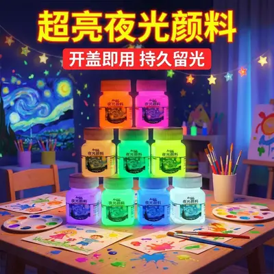 Luminous acrylic paint set, phosphorescent glow-in-the-dark - 2