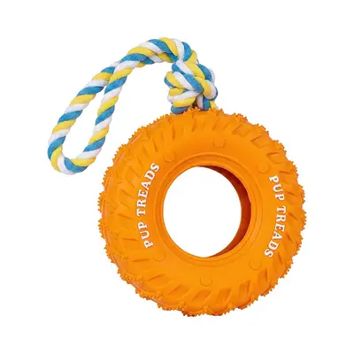 Rubber Tire Dog Toy, Durable Chew Toy with Interactive Ring - 5