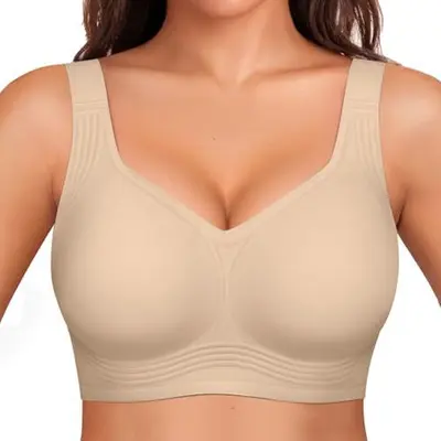 OEAK Women's Wire-Free Jelly Bra, Plus Size, Supportive, Seamless - 8
