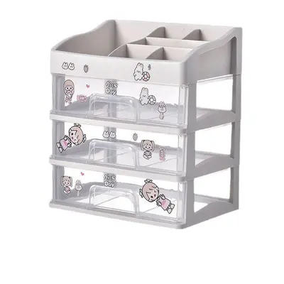 Kosmetik-Aufbewahrungsbox, Desktop-Kosmetik-Aufbewahrungsbox, Schublade, Kunststoff-Lageerregal, groß, transparent, Schminktisch, Schmuckorganizer