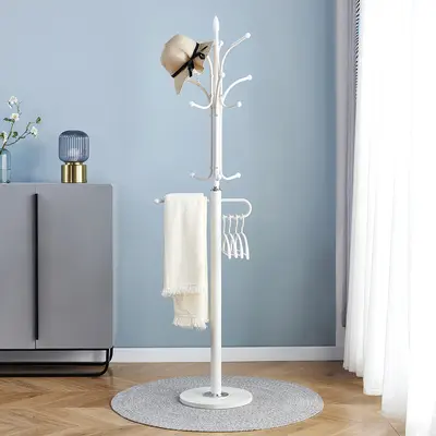 Iron Coat Rack with Legs for Bedroom and Living Room, Marble Pattern