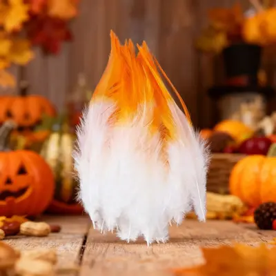 White-Tipped Two-Color Feathers, 5-6 cm, for DIY Jewelry and Cat Toys