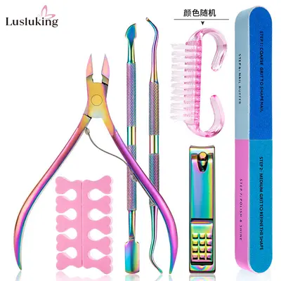 Stainless steel titanium nail care set, multi-piece - 9