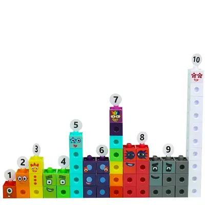 Große Quadrat-Bausteine für Kinder, kompatibel mit Numberblocks - 6