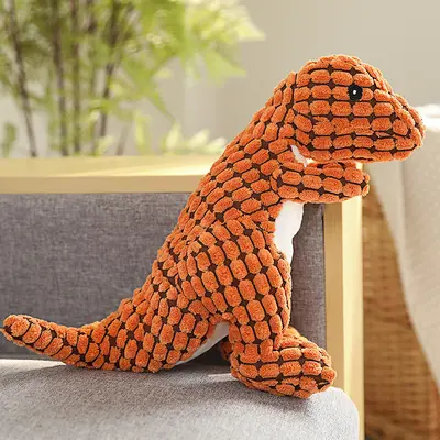 Durable Squeaky Dog Toy, Rope Knot Lizard Plush - 9