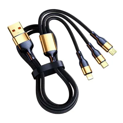 Grenzüberschreitender 240W Schnellladeadapter 3-in-1 Drag mit drei Datenkabeln für Auto CarPlay, Apple und Huawei Handy Ladegerät