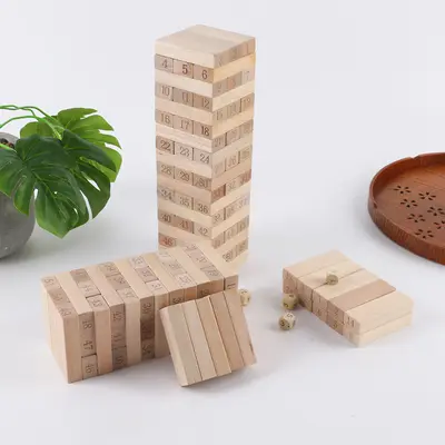 Wooden stacking blocks game for ages 3-7, educational