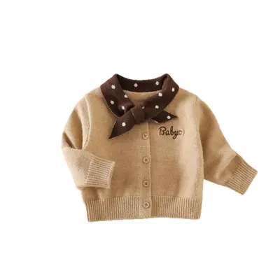 Mädchen-Cardigan mit Punkten und Schleife, Herbst 2026, Langarm