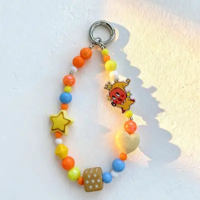 Cute Star Phone Charm and Beaded Phone Strap - 8