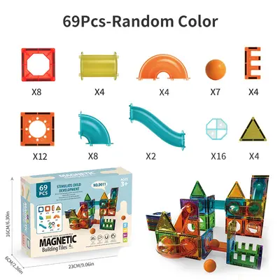 Magnetic Rods and Magnet Block Set, Early Education Toy for Children - 11