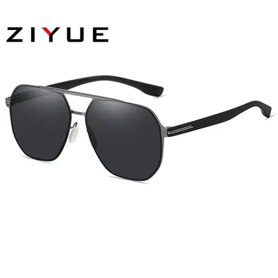 Herren-Polarisationssonnenbrille, Pilotenform, UV400-Schutz, Nylonrahmen - 8