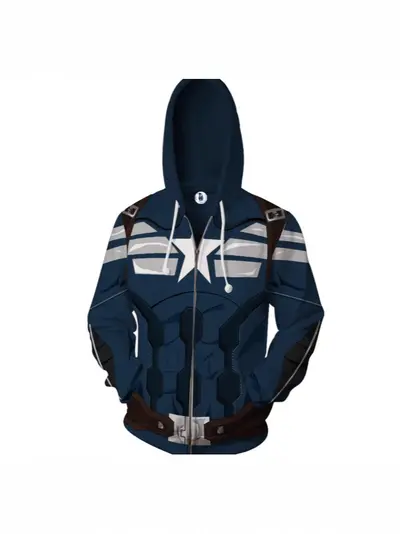 Erkek kapüşonlu sweatshirt, 3D dijital baskılı