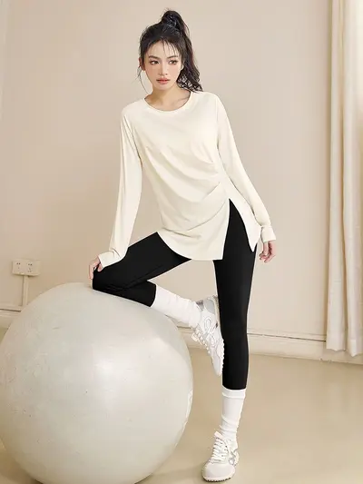 2026 Yoga-Set Damen Premium Pilates Fitness Langarm - 4