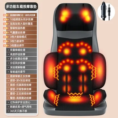 Heated Kneading Massage Cushion, Multifunctional Neck, Lumbar and Back Massager - 10